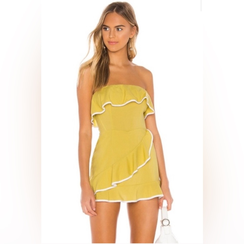 Tularosa Carrie Strapless Romper with White Trim XS